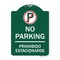 Signmission No Parking Prohibido Estacionar No Parking, Green & White Aluminum Sign, 18" x 24", GW-1824-23598 A-DES-GW-1824-23598 - alternate 1
